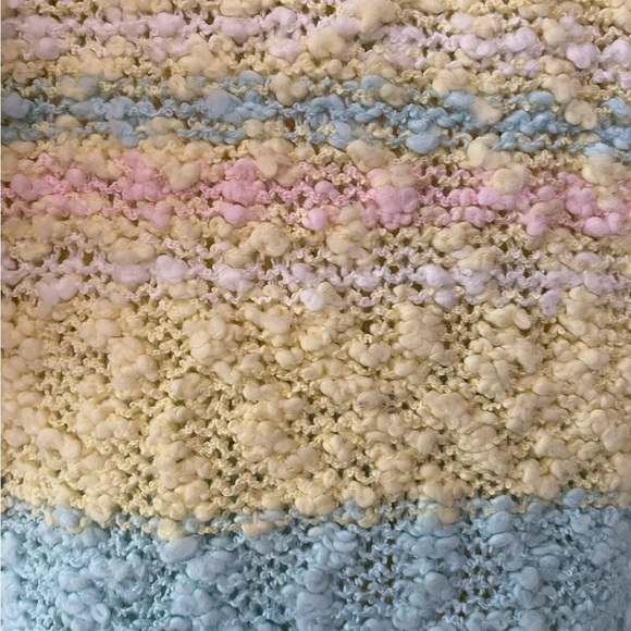 Vintage 80s Pastel Yellow Fairy Kei Boucle Blouson Sweater by Here’s A Hug M/L - Picture 10 of 13